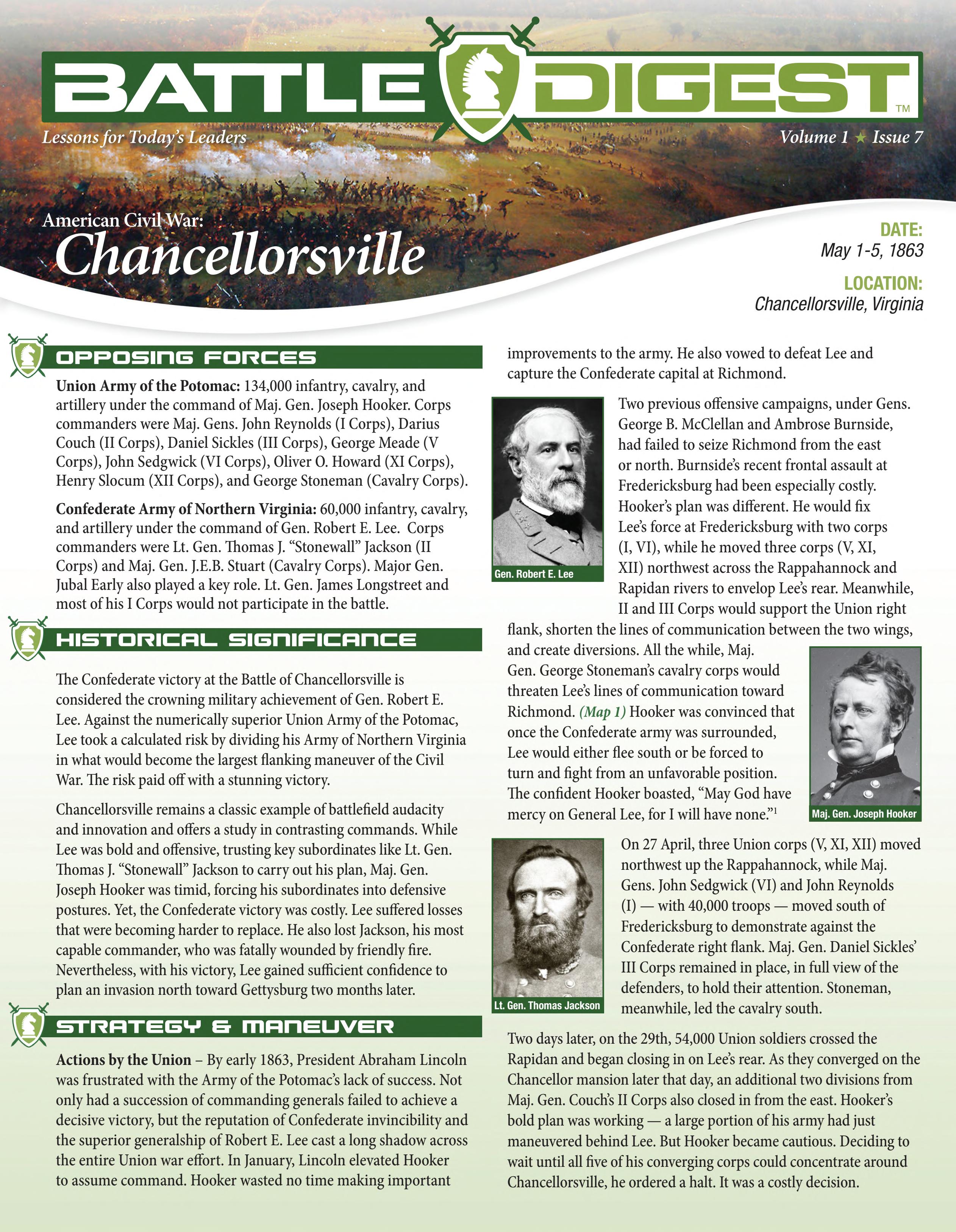﻿خلاصه نبرد: Chancellorsville
