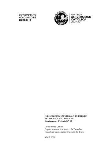 ﻿صلاحیت جهانی و روسای سابق دولت: پرونده پینوشه