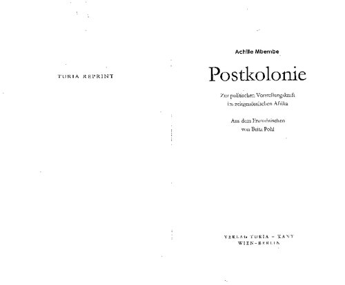 ﻿مستعمره پستی در مورد تخیل سیاسی در آفریقای معاصر
