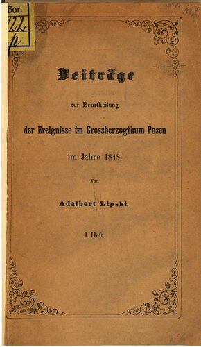 ﻿مشارکت در ارزیابی وقایع در دوک نشین بزرگ پوزن در سال 1848