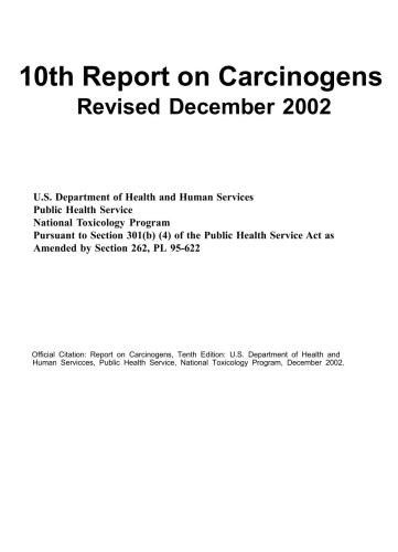 ﻿دهمین گزارش در مورد عوامل سرطان زا