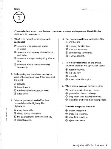 ﻿جزوه وردلی ویز پایه هشتم_تست