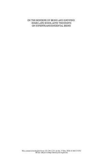 ﻿درباره مرزهای هستی و دانستن، نظریه مکتبی متأخر درباره هستی ماوراء متعالی