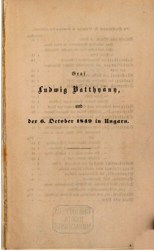 ﻿﻿کنت لودویگ باتیانی، شهید سیاسی از تاریخ انقلاب مجارستان و 6 اکتبر 1849 در مجارستان