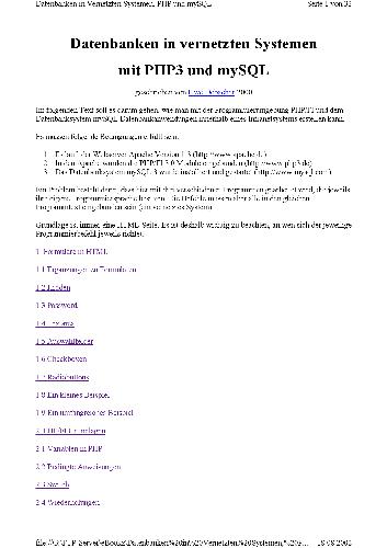 ﻿پایگاه داده در سیستم های شبکه ای با PHP3 و mySQL