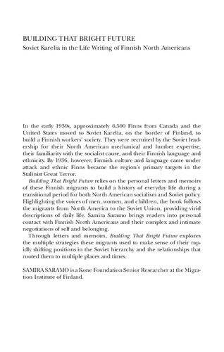 ﻿ساختن آن آینده روشن: کارلیای شوروی در زندگی نامه مردم فنلاند آمریکای شمالی