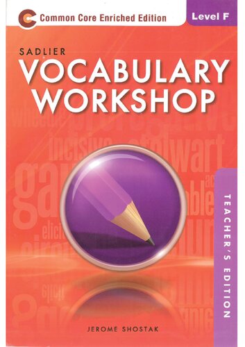 ﻿کارگاه واژگان سطح F کتاب معلم (کلید)