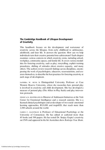 ﻿کتاب کمبریج توسعه طول عمر خلاقیت