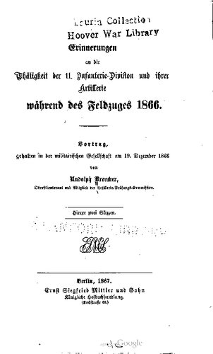 ﻿خاطراتی از فعالیت های لشکر 11 پیاده نظام و توپخانه آن در طول مبارزات 1866