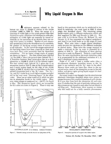 ﻿چرا اکسیژن مایع آبی است؟