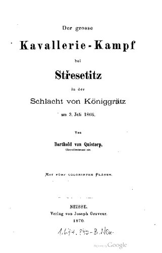 ﻿نبرد بزرگ سواره نظام در نزدیکی Stresetitz در نبرد Königgrätz در 3 ژوئیه 1866