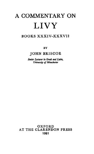 ﻿تفسیر لیوی، کتابهای XXXIV-XXXVII