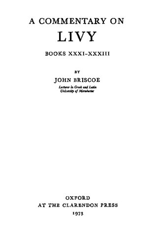 ﻿تفسیری بر لیوی، کتابهای XXXI-XXXIII