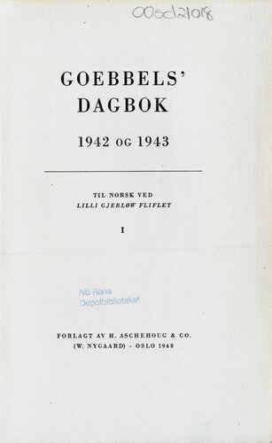 ﻿خاطرات گوبلز 1942 و 1943. 1