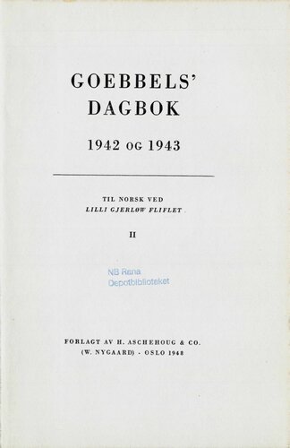 ﻿خاطرات گوبلز 1942 و 1943. 2