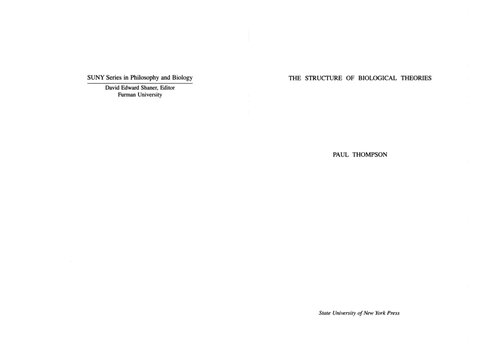 ﻿ساختار نظریه های بیولوژیکی (سری SUNY در فلسفه و زیست شناسی)