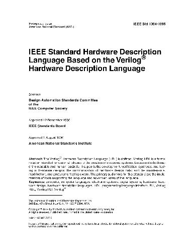 IEEE Std 1364-1995: زبان توصیف سخت افزار استاندارد IEEE بر اساس زبان توصیف سخت افزار Verilog
