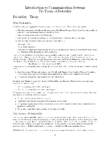 ﻿مقدمه ای بر سیستم های ارتباطی. نظریه احتمال