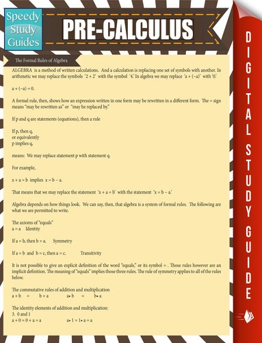 ﻿پیش حساب دیفرانسیل و انتگرال: راهنمای مطالعه سریع