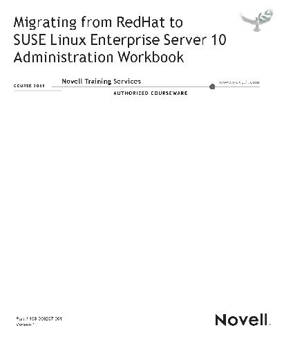 مهاجرت از RedHat به SUSE Linux Enterprise Server 10. کتابداری مدیریت