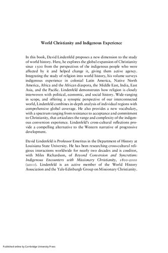 ﻿مسیحیت جهانی و تجربه بومی: یک تاریخ جهانی، 1500-2000