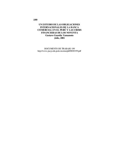 ﻿بررسی تعهدات بین المللی بانکداری تجاری در پرو و ​​بحران های مالی دهه نود