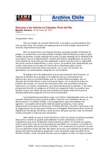 ﻿سخنرانی برای شبه نظامیان در کاباناس، پینار دل ریو