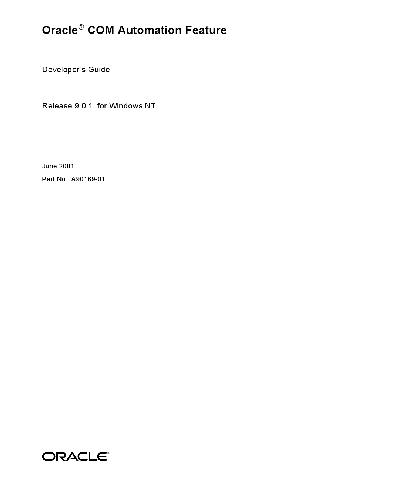 ﻿راهنمای توسعه دهنده ویژگی Oracle COM Automation