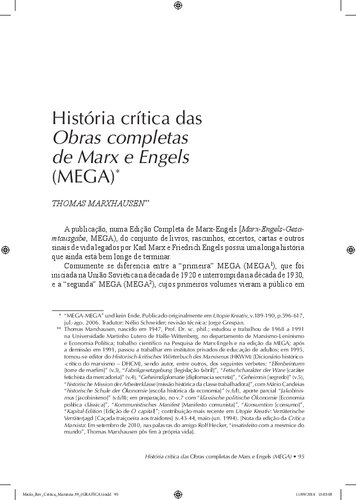 ﻿تاریخ انتقادی آثار کامل مارکس و انگلس (MEGA)