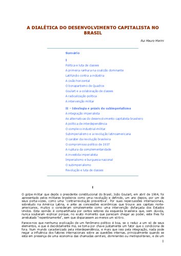 ﻿دیالکتیک توسعه سرمایه داری در برزیل