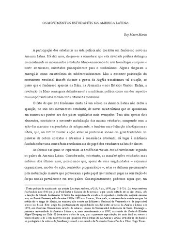 ﻿جنبش های دانشجویی در آمریکای لاتین
