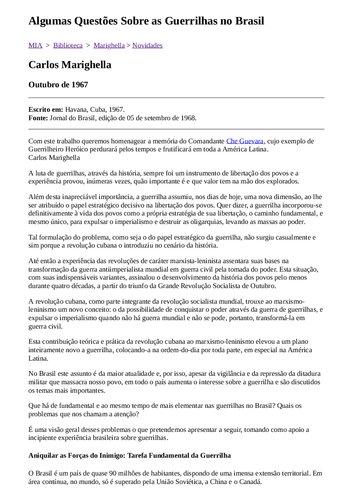 ﻿چند سوال در مورد چریک ها در برزیل