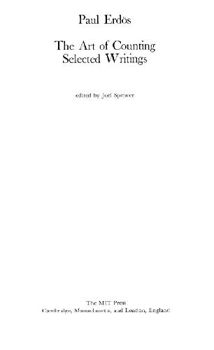 پل اردوس: هنر شمارش. نوشته های منتخب