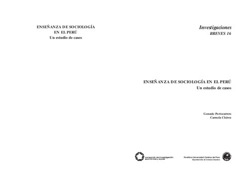﻿تدریس جامعه شناسی در پرو. مطالعه موردی