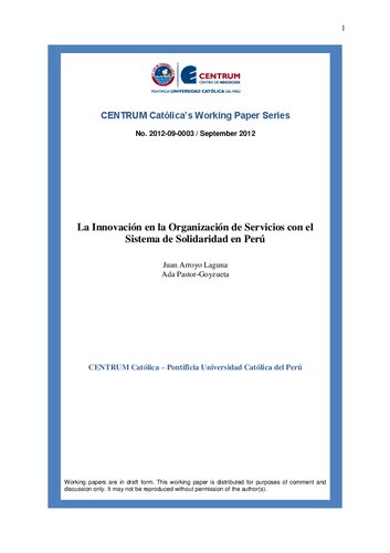 ﻿نوآوری در سازمان خدمات با سیستم همبستگی در پرو