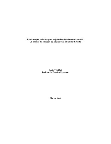 ﻿فناوری، راهکاری برای بهبود کیفیت آموزشی روستایی؟ تجزیه و تحلیل پروژه آموزش از راه دور (EDIST)