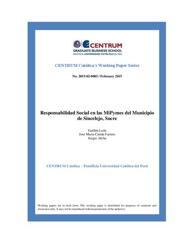 ﻿مسئولیت اجتماعی در MiPymes از شهرداری Sincelejo، Sucre