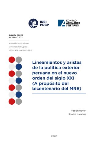 ﻿رهنمودها و لبه های سیاست خارجی پرو در نظم جدید قرن بیست و یکم (درباره دویستمین سالگرد MRE)