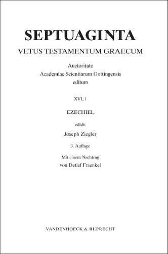 ﻿سپتوآژینتا. باند 16،1: حزکیل. Mit einem Nachtrag von D. Fraenkel