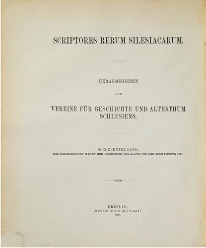 ﻿سوابق دادگاه نظامی در سال 1763 برای دستگیری گلاتز در سال 1760 و شوایدنیتس در سال 1761