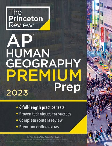 ﻿Princeton Review AP Human Geography Premium Prep, 2023: 6 آزمون تمرینی استراتژی های بررسی کامل محتوا