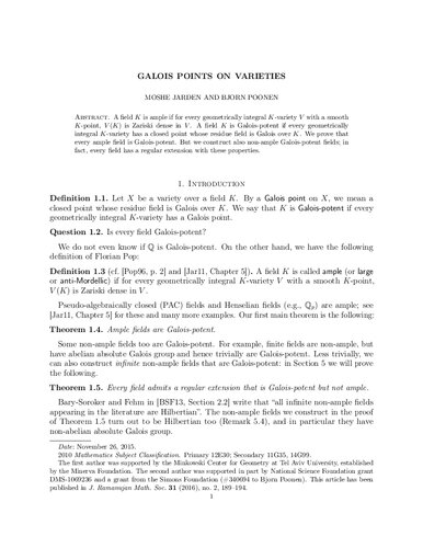 ﻿نکات GALOIS در مورد انواع