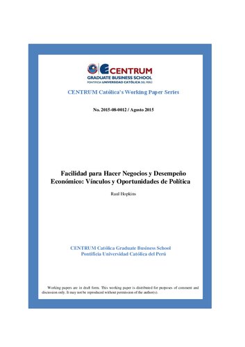 ﻿سهولت انجام کسب و کار و عملکرد اقتصادی: پیوندها و فرصت‌ها