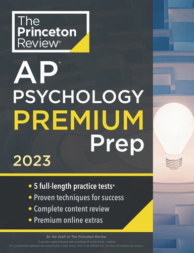 ﻿Princeton Review AP Psychology Premium Prep, 2023: 5 تست تمرینی استراتژی های بررسی کامل محتوا