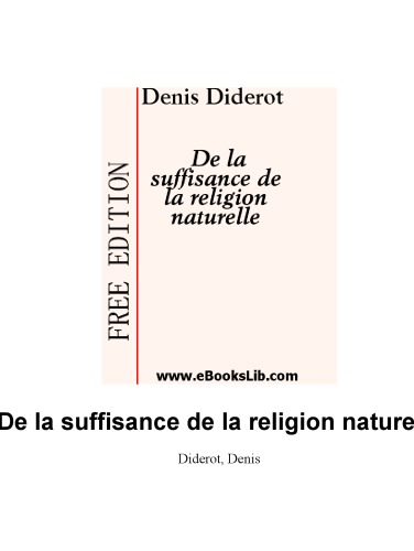 De la suffisance de la religion naturelle