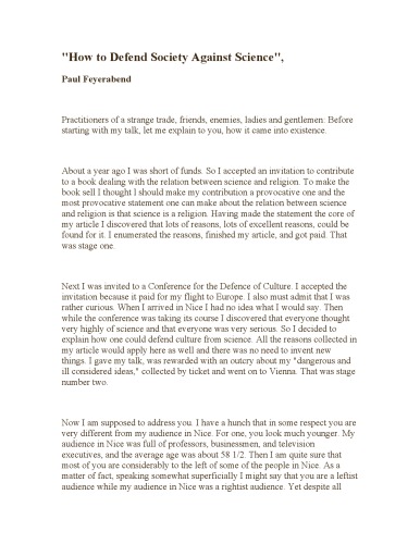 ﻿چگونه از جامعه در برابر علم دفاع کنیم؟