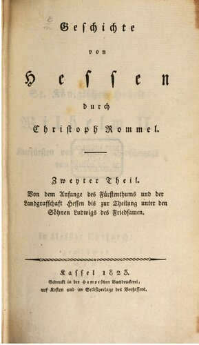 ﻿از آغاز سلطنت و سرزمین هسن تا تقسیم بین پسران لویی صلح آمیز