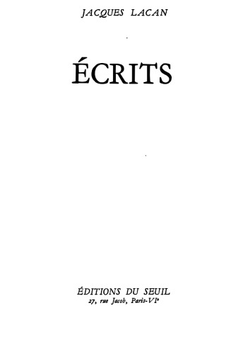 ﻿Ecrits