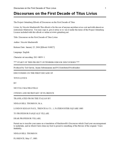 ﻿گفتمان در دهه اول تیتوس لیویوس