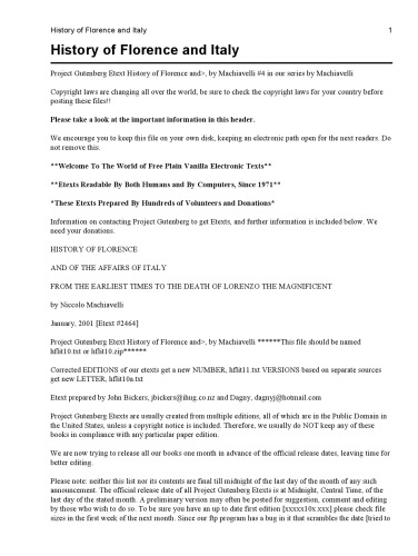 ﻿تاریخچه فلورانس و ایتالیا